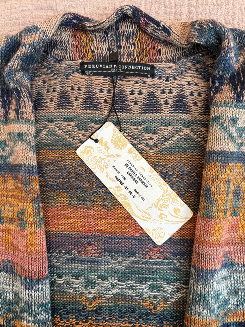 NWT Peruvian Connection Castle Harbour Cardigan - Picture 3 of 8